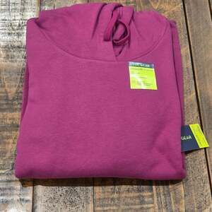 Tek Gear Ultra Soft Fleece Womens L Pullover Pink Drawstring Hoodie NEW